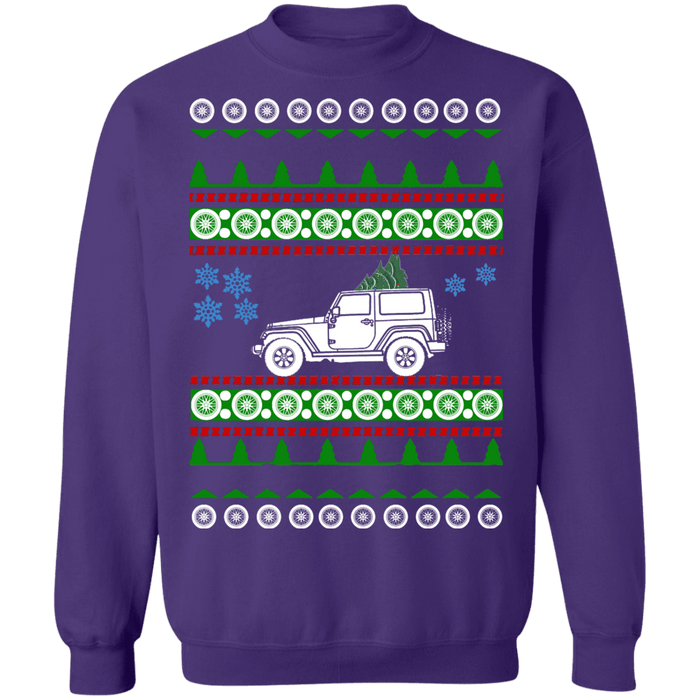 off road american vehicle JK Wrangler 2 door Ugly christmas sweater