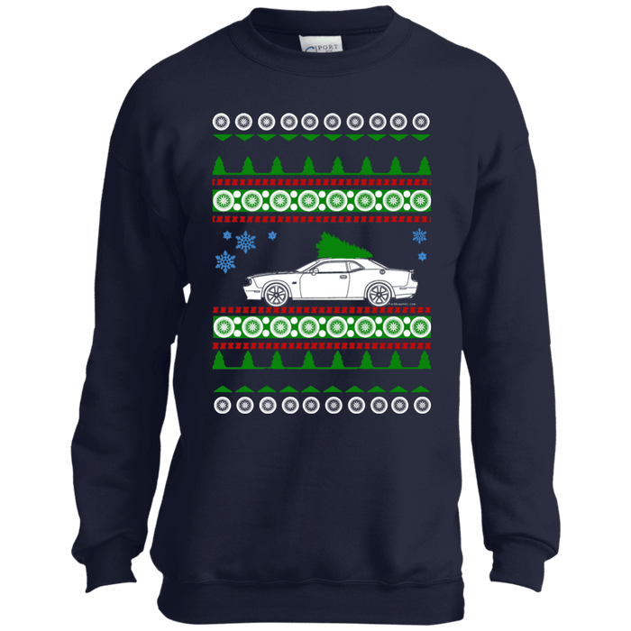 car like a Challenger Youth Ugly Christmas Sweater