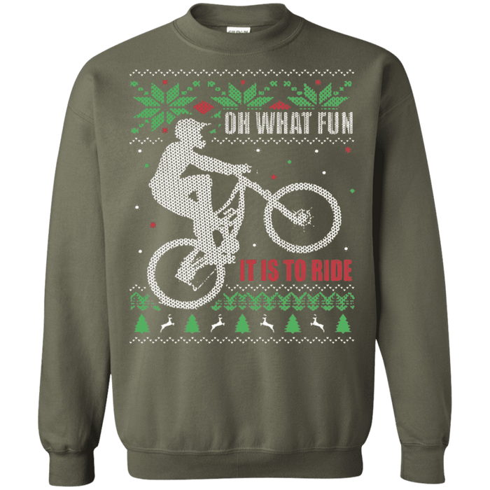 Oh what fun it is to ride! Mountain biking Ugly Christmas Sweater sweatshirt