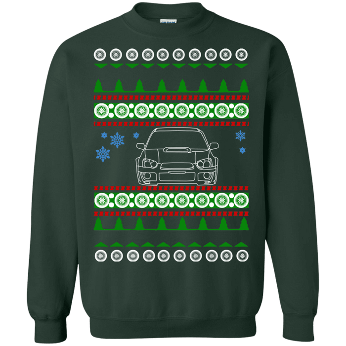 Japanese Car WRX STI Blobeye front view ugly christmas sweater sweatshirt