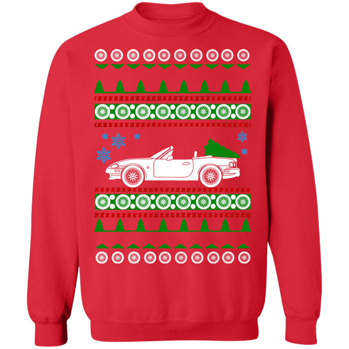 Mazda Miata Eunos NB 2nd Generation Ugly Christmas Sweater Sweatshirt sweatshirt