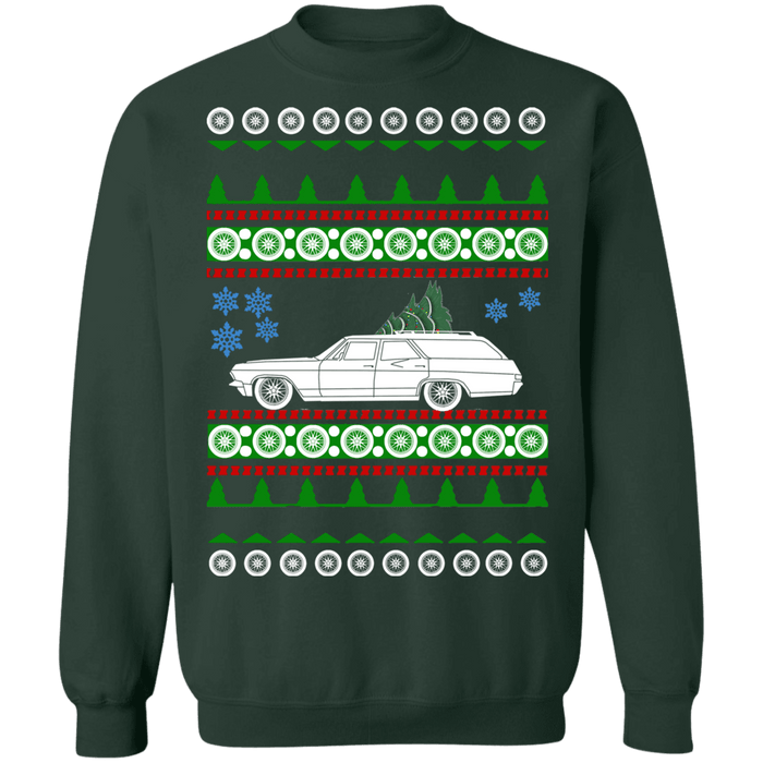 Chevy Impala Wagon Ugly Christmas Sweater 1965