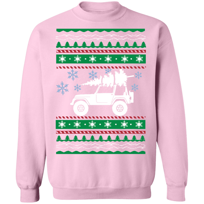 american car or truck offroad ugly christmas sweater v1