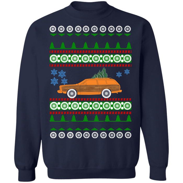 Mercury Bobcat Squire Wagon ugly christmas sweater custom orange