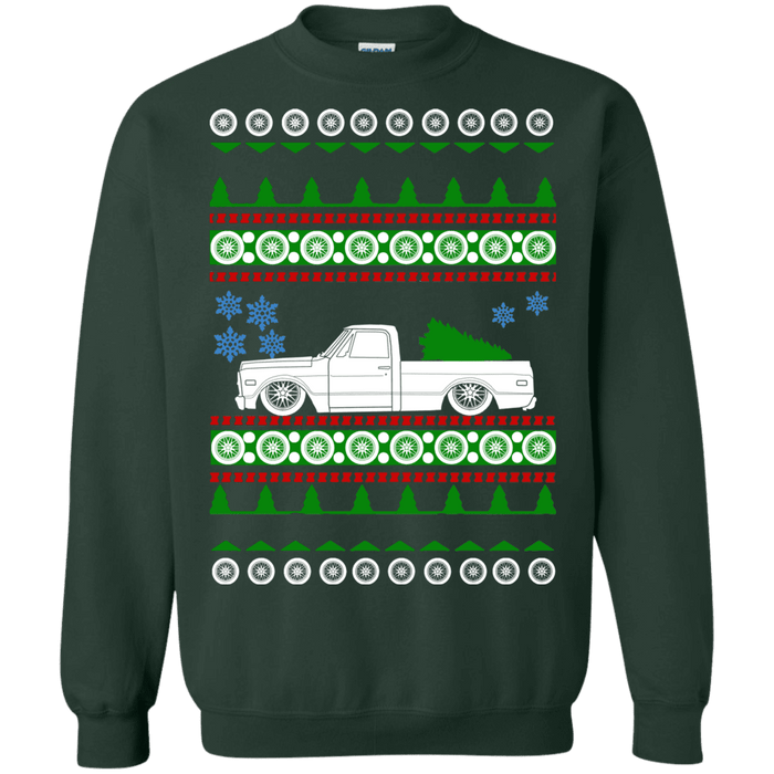 Chevy C10 Fleetside Short Box Ugly Christmas Sweater 1971 sweatshirt