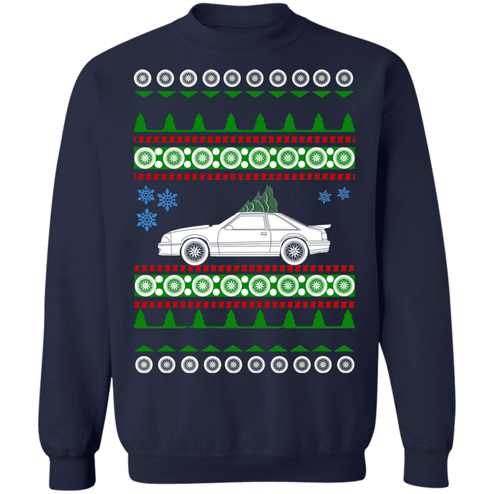 Ford Mustang Fox Body Ugly Christmas Sweater new tree