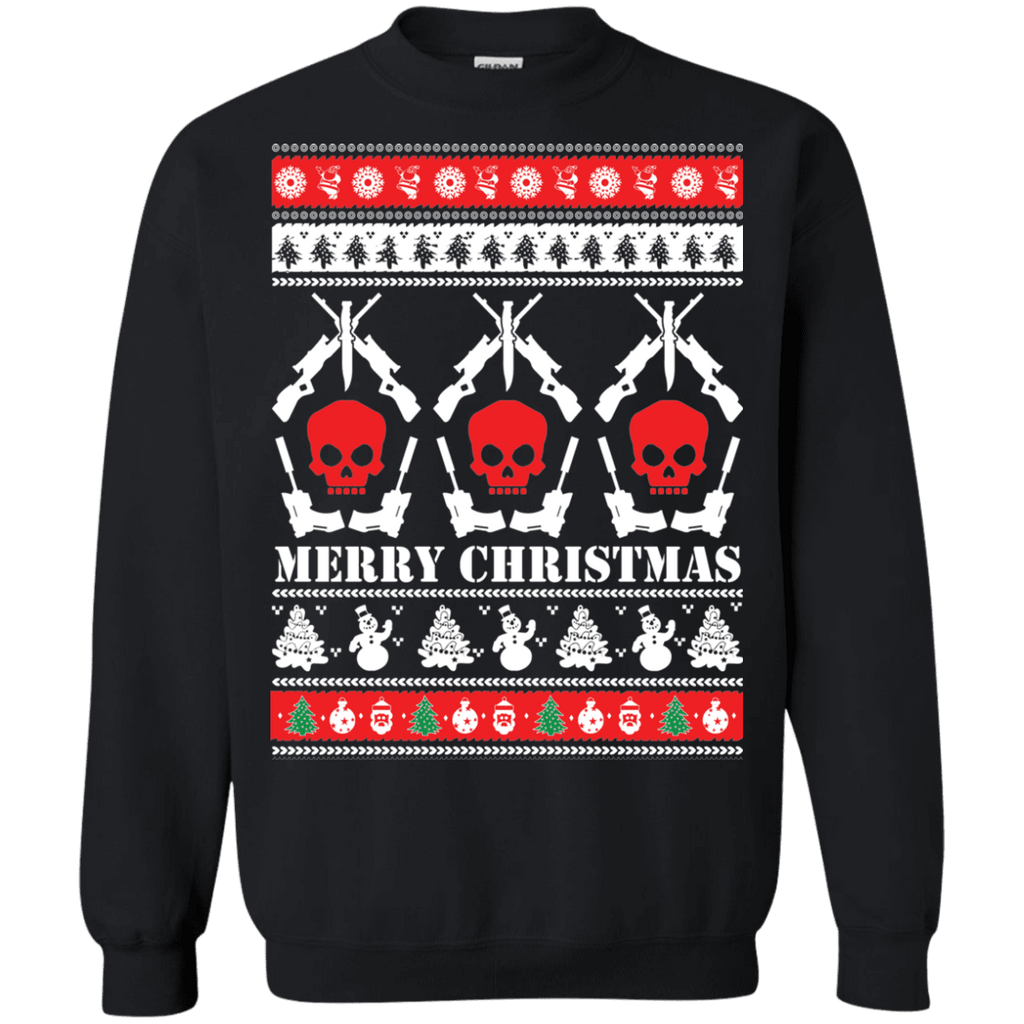 Merry Christmas Skull Jumper Guns And Skulls Ugly Christmas