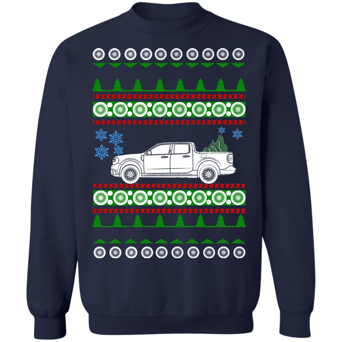 Truck like a Ford Maverick Electric Ugly Christmas Sweater