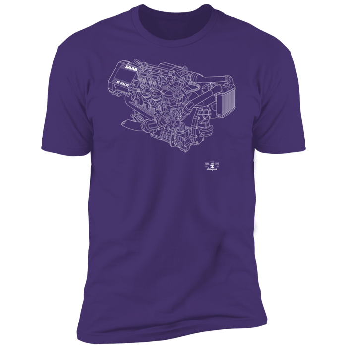 Saab 16v Engine Blueprint T-shirt (many colors)