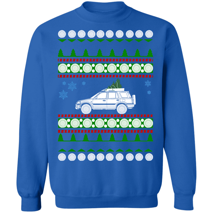 Lifted SUV like CRV with roofrack Ugly Christmas Sweater Sweatshirt sweatshirt