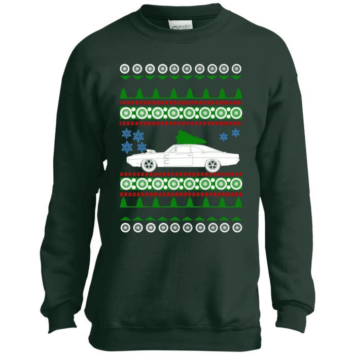 Kids 1967 american car or truck like a  Charger Ugly Christmas Sweater sweatshirt