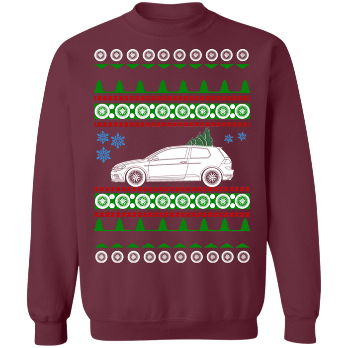 german car car like a mk7 2 door gti ugly christmas sweater