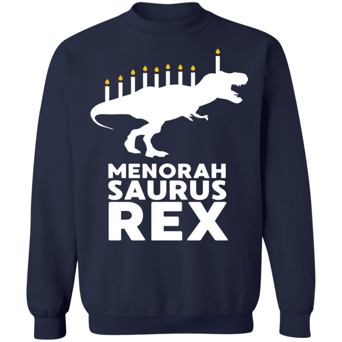 Funny Hanukkah Menorasaurus T-Rex Dinosaur Ugly Christmas Sweater sweatshirt