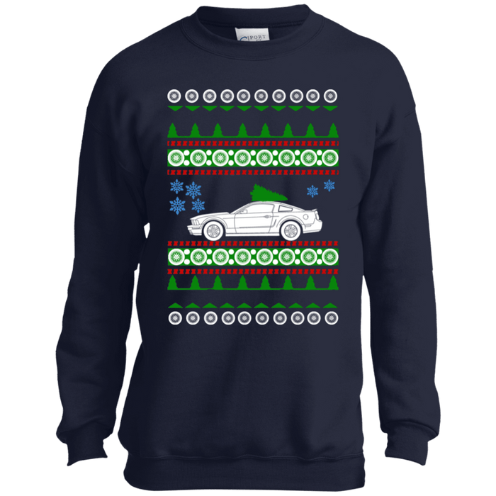 car like 2011 Ford Mustang GT Kids Ugly Christmas Sweater