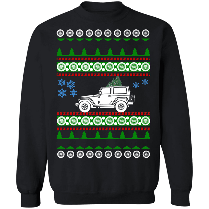 Truck like off road american vehicle Wrangler JK 2 door Ugly Christmas Sweater sweatshirt 2008