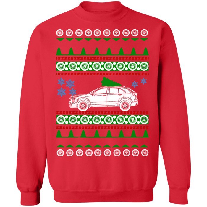 SUV Ugly Christmas Sweater Cadillac XT-4 sweatshirt