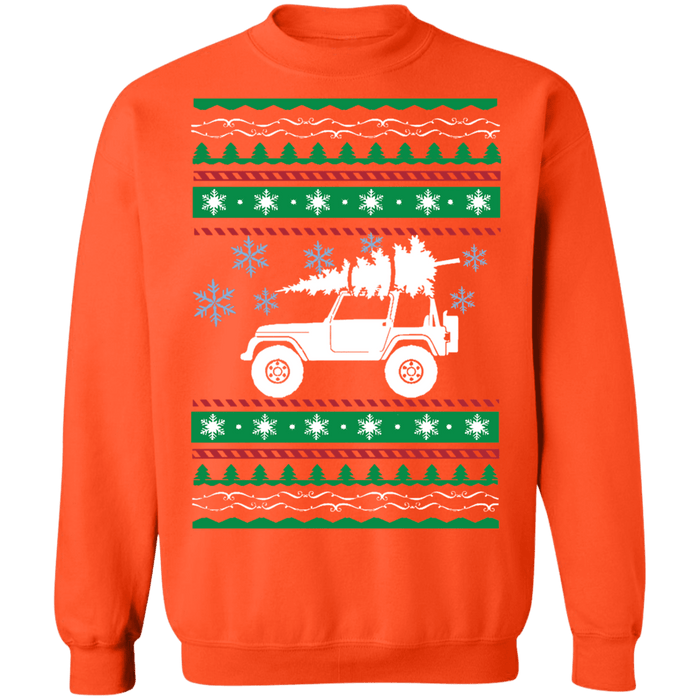 american car or truck offroad ugly christmas sweater v1