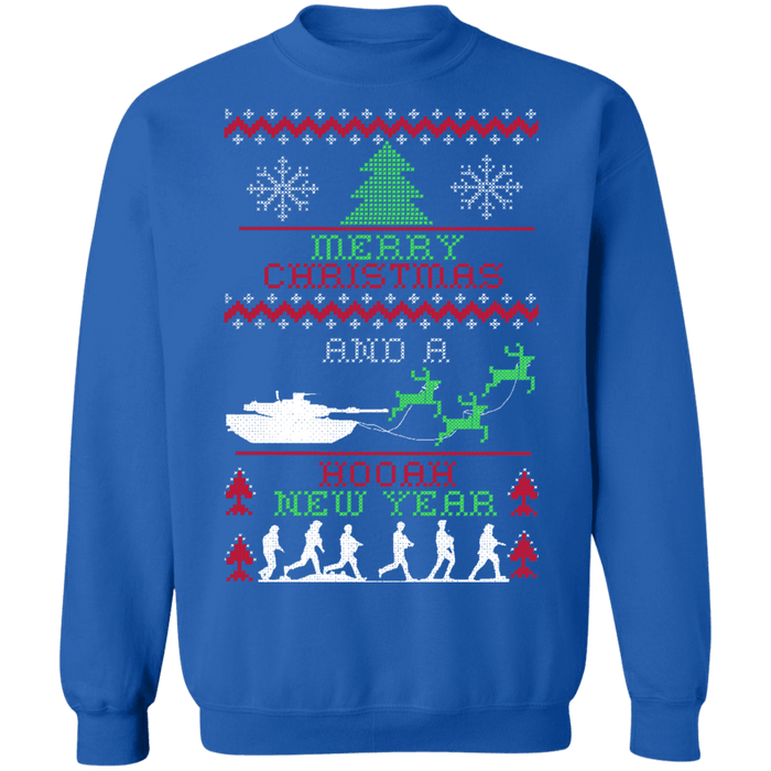 Hooah Ugly Christmas Sweater Military Armed Forces