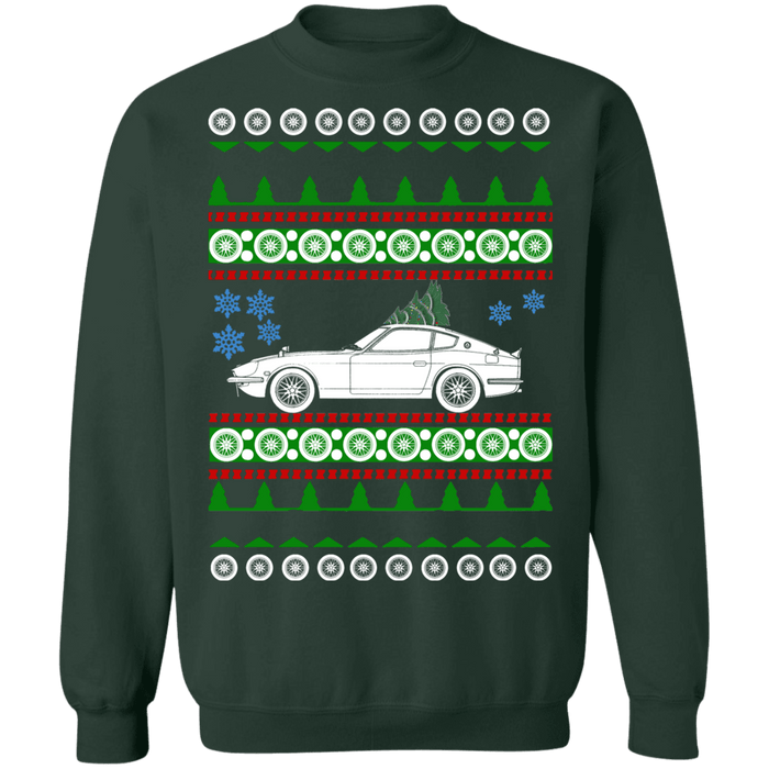 car like Datsun 240z Ugly Christmas Sweater V2