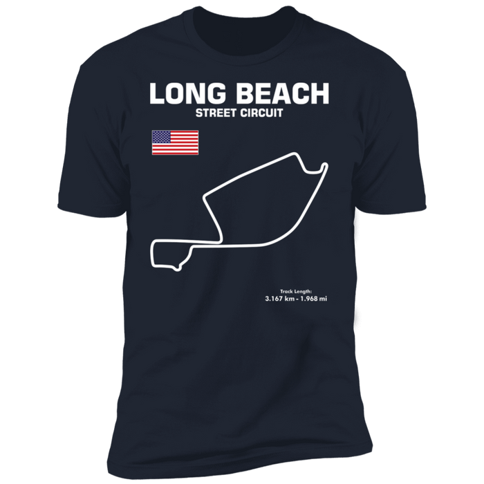 LBC Long Beach Street Circuit Race Track Outline T-shirt