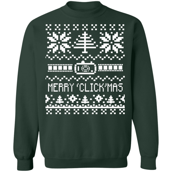 Merry Christmas ClickMas Cameraman Photographer Videographer Ugly Christmas Sweater sweatshirt