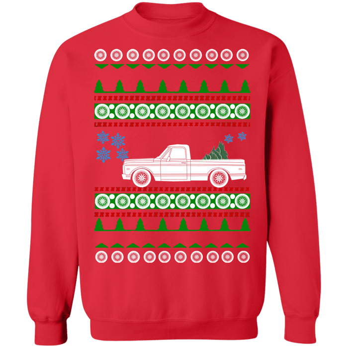 truck like 1971 Chevy K10 Ugly christmas sweater