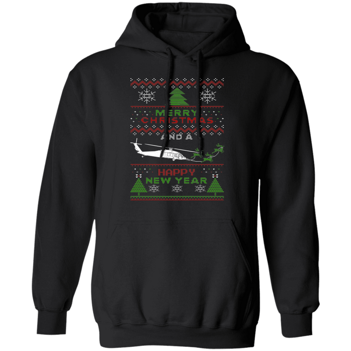 Blackhawk Helicopter Ugly Christmas Sweater Hoodie