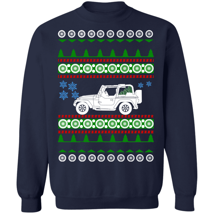 Truck like off road american vehicle Wrangler TJ 1998 Ugly Christmas Sweater Sweatshirt