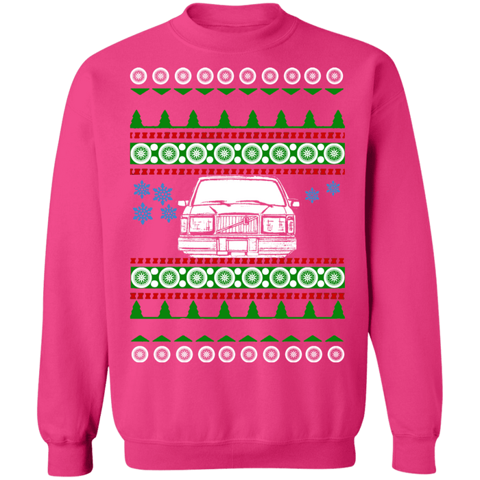 Swedish Car like a  240 245 Front view ugly christmas sweater (more colors)