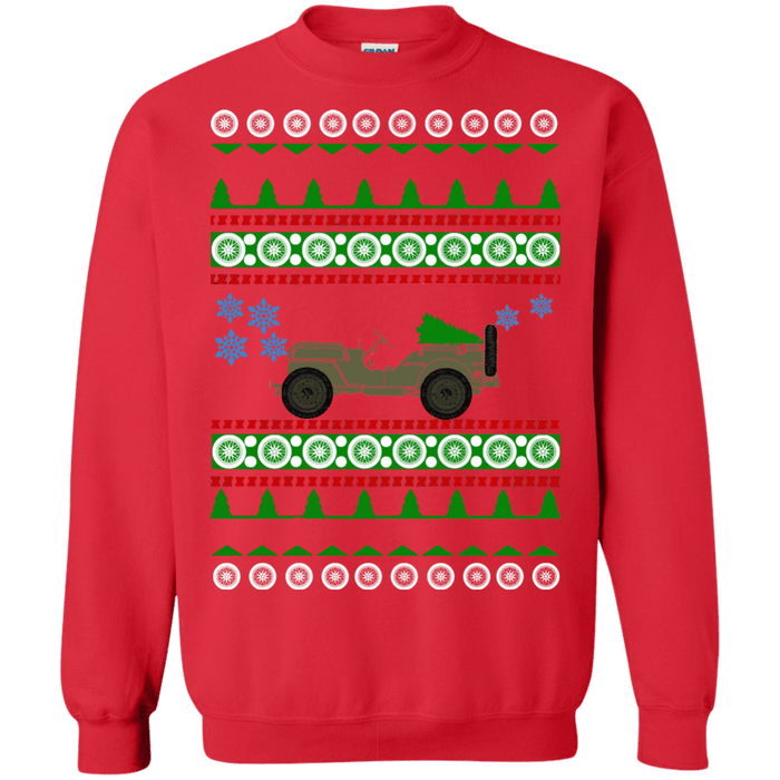 off road american vehicle Willys SK Ugly Christmas Sweater army sweatshirt