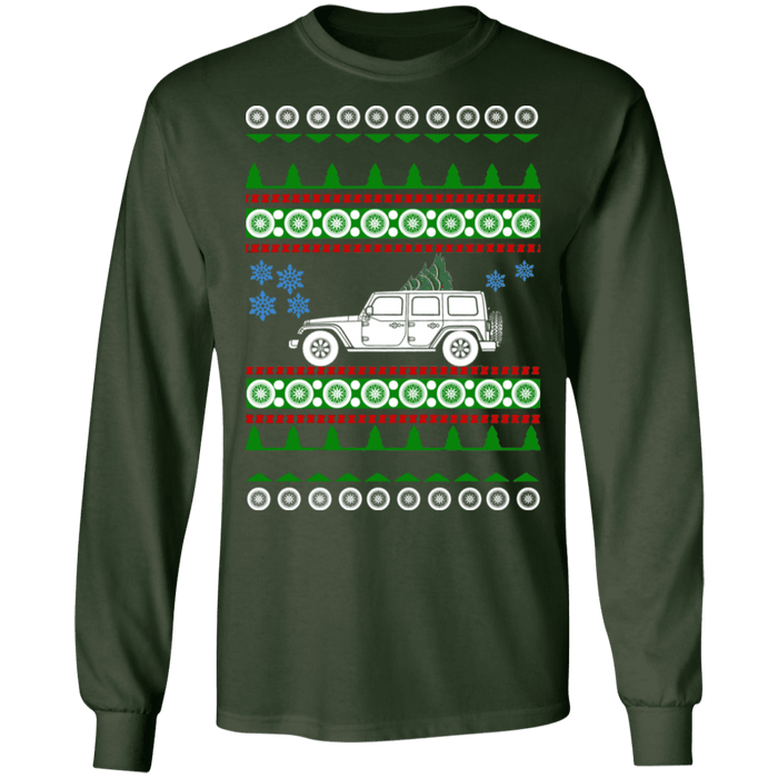 off road american vehicle Wrangler JL Ugly Christmas Sweater long sleeve t-shirt