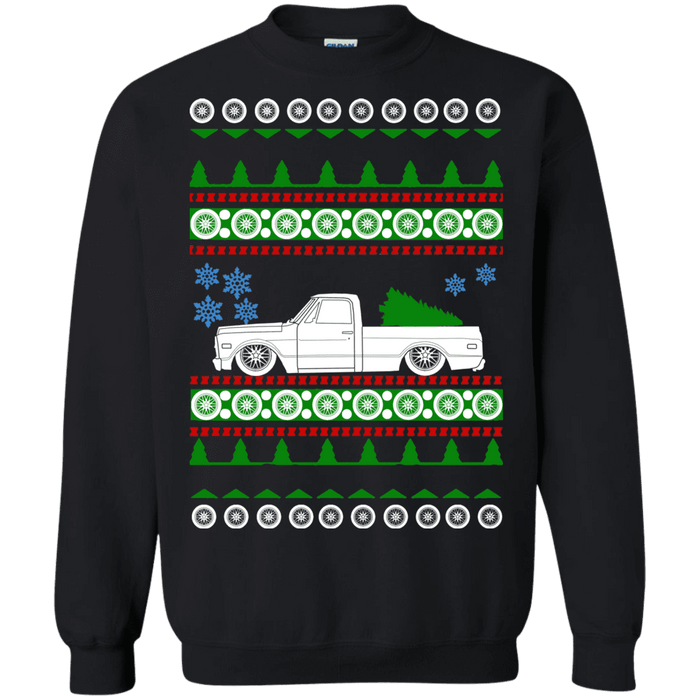 Chevy C10 Fleetside Short Box Ugly Christmas Sweater 1971 sweatshirt