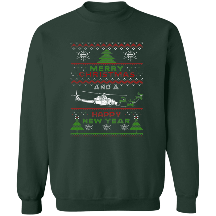 UH-1Y Helicopter Ugly Christmas Sweater Sweatshirt