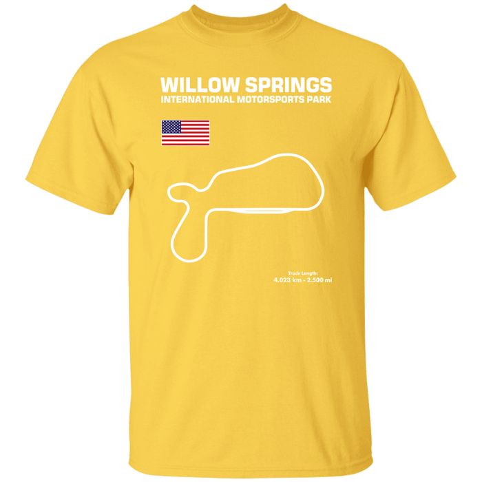 Willow Springs International Motorsports Park Track Outline Series cotton t-shirt