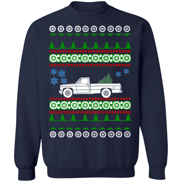 Truck like 1985 Chevy K10 Ugly christmas sweater