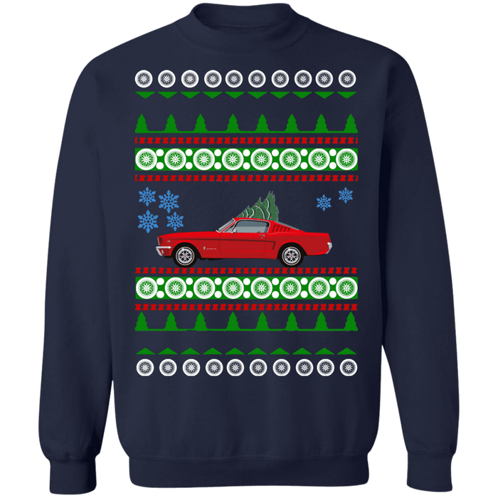 Ford Mustang fastback 1965 v2 Ugly christmas Sweater