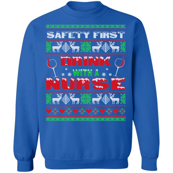 Drink with a Nurse Ugly Christmas Holiday Sweater sweatshirt