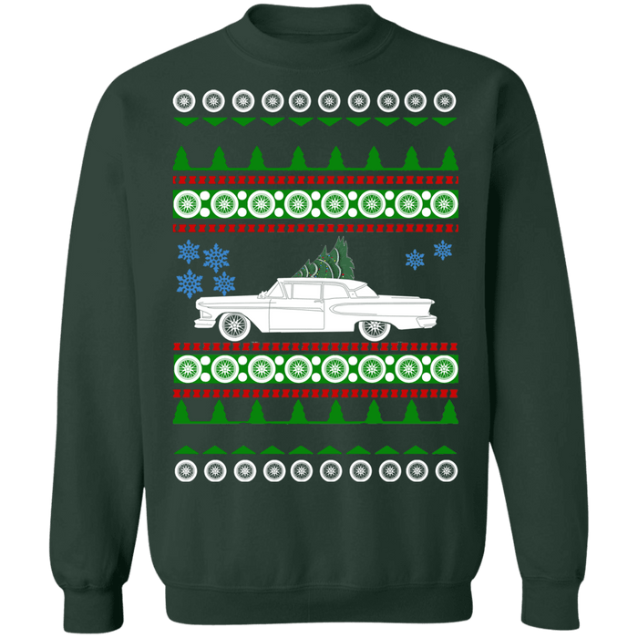 Old Car like Edsel Corsair Ugly Christmas Sweater Sweatshirt