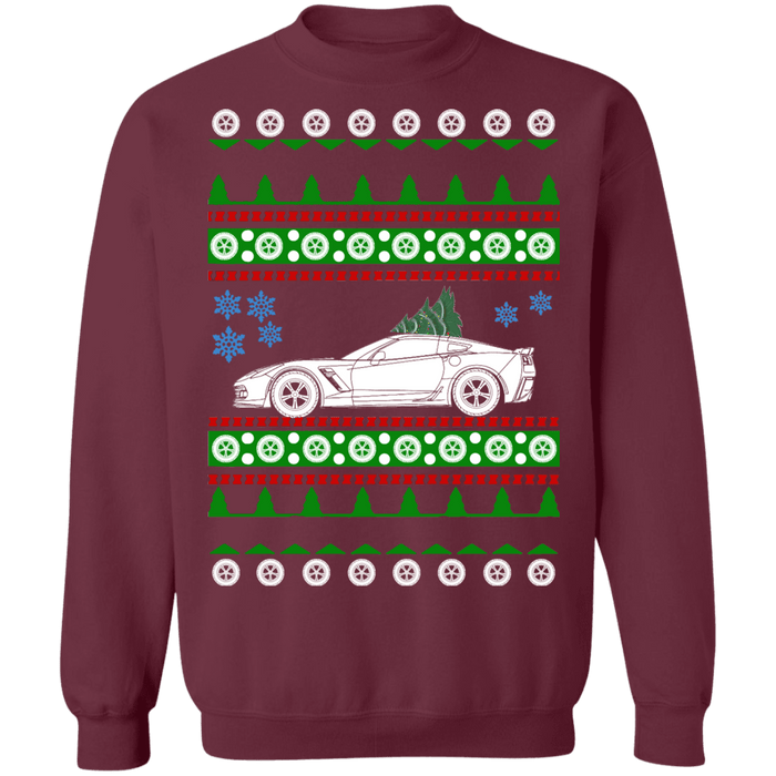 Corvette C7 Ugly Christmas Sweater Sweatshirt V3