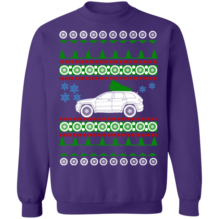 off road american vehicle Grand Cherokee Overland ugly christmas sweater