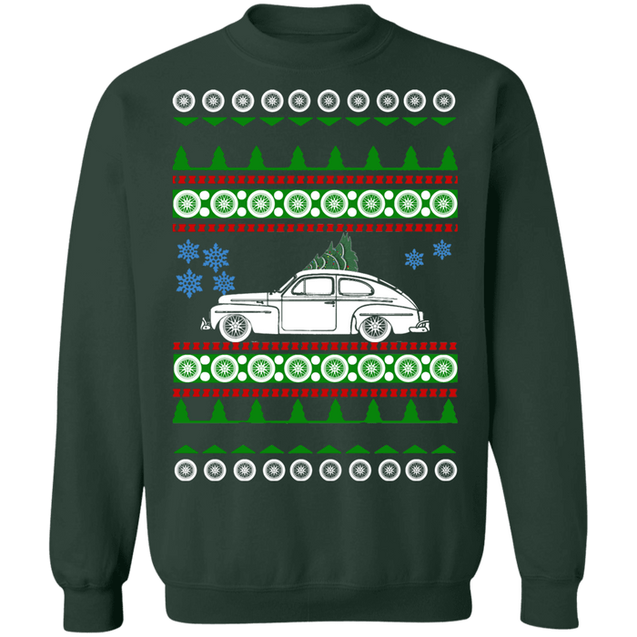 car like 1956 Swedish Car like a  PV444 ugly Christmas Sweater PV 444