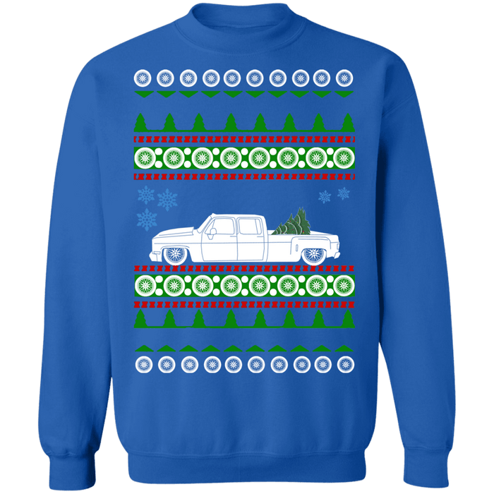 Chevy Dually Slammed truck ugly christmas sweater