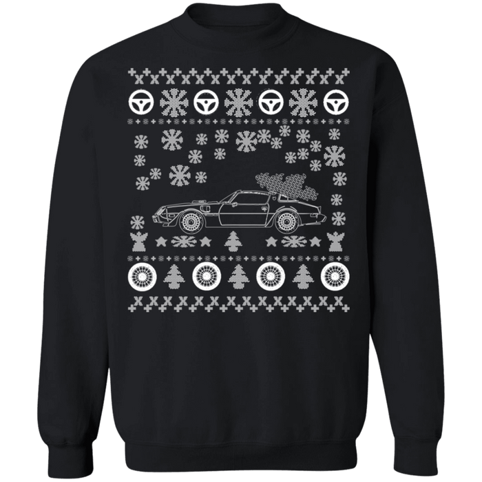 car like a 1979 Firebird Trans Am ugly christmas sweater V2