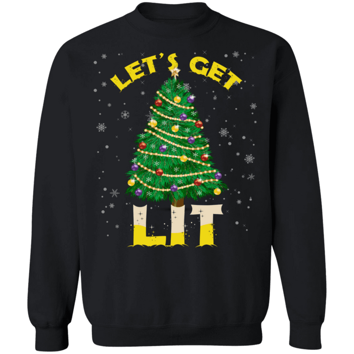 Holiday Ugly Christmas Sweater Let's Get Lit