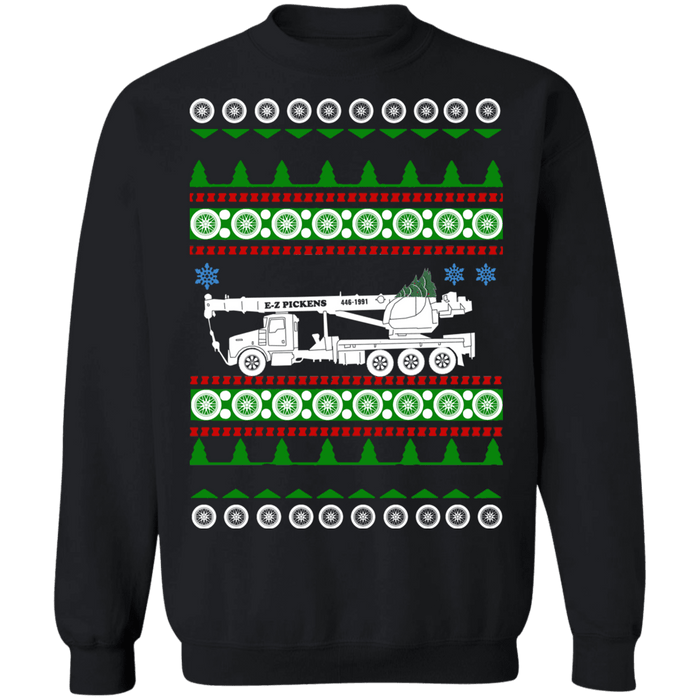 Large Mobile Crane Truck Operator ugly christmas sweater