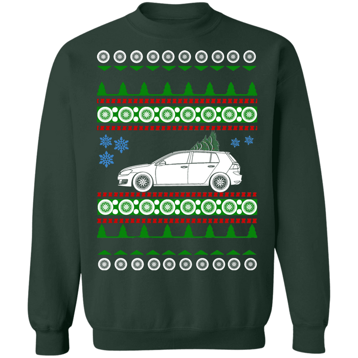 german car car like a mk7 4 door gti ugly christmas sweater