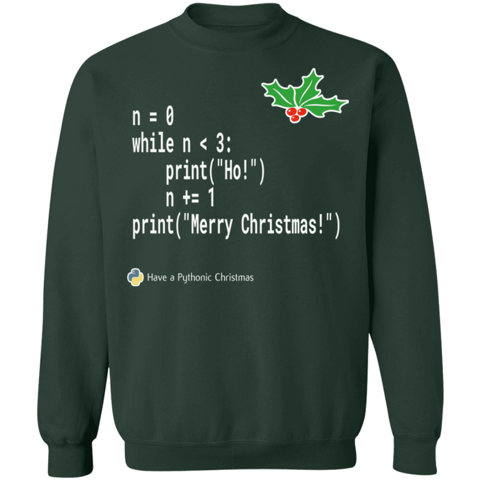 Ho Ho Ho Python Geek Programmer nerd ugly christmas sweater coder sweatshirt