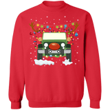 off road american vehicle with reindeer antlers ugly holiday christmas sweater sweatshirt