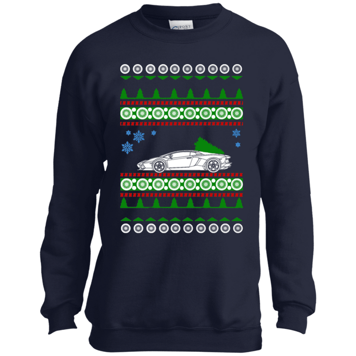 Exotic Car like Lamborghini Aventador youth Ugly Christmas sweater