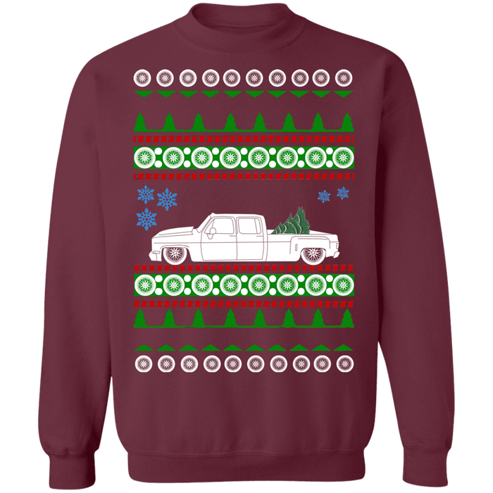 Chevy Dually Slammed truck ugly christmas sweater